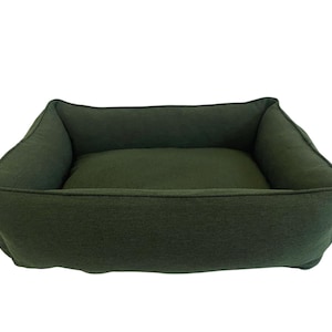 Dog bed rectangular size small medium large extra large emerald green  puppy pillow excellent dog owner gift cozy cute cat couch