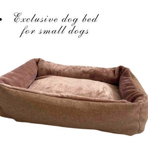 Fluffy dog bed small & medium breeds – soft plush pet sofa cozy couch-style dog bed  cats and dog calming puppy bed gift for pet lovers