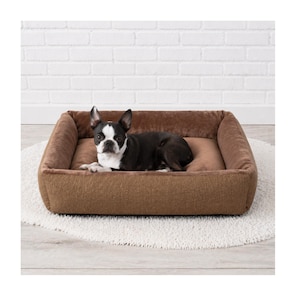 Indoor Dog Lounge for Medium Dogs – Soft Plush Bolster Pet Sofa