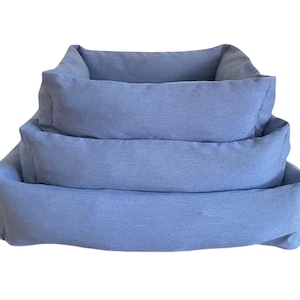 Small dog bed & ash blue soft  luxury dog furniture calming dog bed cozy cute cat bed custom dog bed dog owner gift
