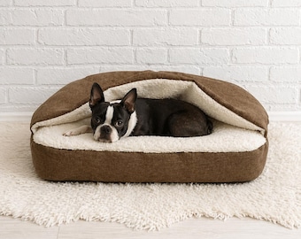 Cama cueva relajante para perros nerviosos: cómoda cama antiestrés para mascotas.