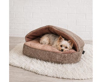 Cama tipo cueva para perros Toy Dogs - Cama relajante con capucha para razas pequeñas