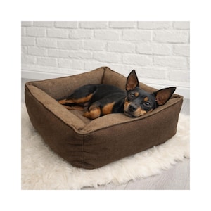 Cama acogedora para perros pequeños: sofá lavable y relajante para mascotas, tamaño S y M