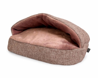 Comoda cuccia a forma di grotta per cani di piccola taglia - Morbida cuccia con cappuccio per cani di piccola taglia