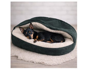 Easy Clean Dog Cave Bed for Medium Dogs – Soft Hooded Bed