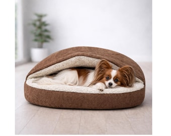 Zmywalne legowisko dla psa z kapturem dla średnich psów – zdejmowany pokrowiec