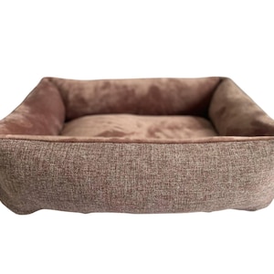 Dog bed medium large breeds dog furniture heather beige super soft orthopedic dog bed luxury puppy bed faux fur cat bed dog owner gift