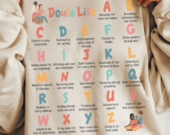 Bluza doula, prezent dla douli, specjalista ds. noworodków, bluza do porodu, koszulka do porodu, dumna doula, śliczna bluza doula, towarzyszka porodu