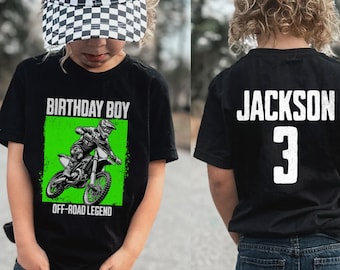 Camiseta de motocross personalizada, camiseta de cumpleaños para niño, camiseta de cumpleaños para niño, camiseta de cumpleaños para niño, camiseta de motocross para niño