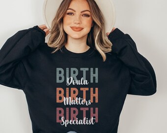 Bluza doula, prezent dla douli, specjalista ds. noworodków, bluza do porodu, koszulka do porodu, dumna doula, śliczna bluza doula, towarzyszka porodu