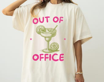 Out-of-office-shirt, grappig drinkshirt, cadeau voor cocktailliefhebbers, t-shirt afwezigheidsvakantie, shirt vakantiemodus, out-of-office-shirt