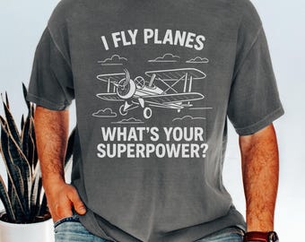 Pilotskjorta, rolig pilotskjorta, flygpilot-t-shirt, present till flygplanspilot, flygplansskjorta rolig flygplansskjorta pilotgåva flygplansälskare