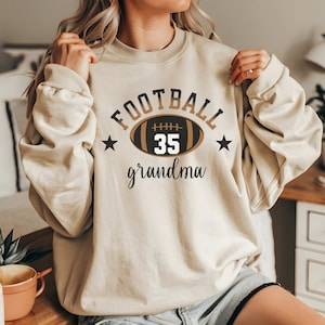 Custom Football Grandma Sweatshirt, Personalize Grandma Football Sweatshirt, Football Grandma Shirt, Grandma Football Season Shirt