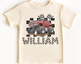 Koszulka Monster Truck dla chłopców, Koszulka urodzinowa Monster Truck dla chłopców, Spersonalizowana koszulka Monster Truck, Spersonalizowana koszulka Monster Truck Koszulka Monster Truck