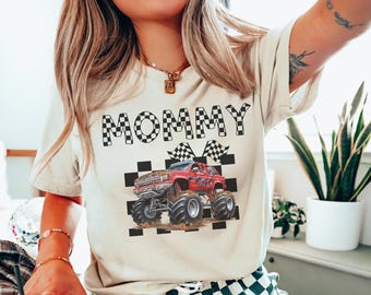 Camiseta de mamá de Monster Truck, camiseta de mamá de Monster Truck, camiseta de fiesta de cumpleaños familiar de Truck Jam, camiseta de fiesta de cumpleaños de niño, regalo de baby shower para nueva mamá