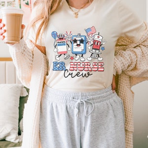 4th of July ER Nurse Shirt, 4th of July ER Nurse Crew Shirt, American Nurse Shirt, Nurse Independence Day Shirt, ER Nurse 4th of July Shirt