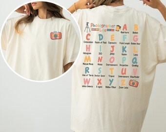Chemise de photographe, cadeau pour photographe de mariage, cadeau pour photographe, chemise de sauvetage pour photographe, cadeau photographie, chemise à col rond pour appareil photo
