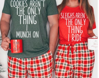 Camisetas navideñas a juego para parejas, divertidas camisetas navideñas, camisetas navideñas sucias para parejas, camisetas navideñas a juego para parejas