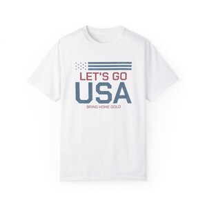 T-shirt USA, chemise jeux d'été, cadeau pour athlète américain, chemise Lets Go USA, chemise Amérique, chemises patriotiques pour femme, chemise USA image 4
