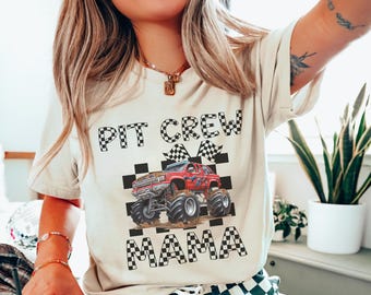 Camiseta de mamá de Monster Truck, camiseta de mamá Monster Truck, camiseta de fiesta de cumpleaños familiar de Truck Jam, camiseta de fiesta de cumpleaños de niño, regalo de baby shower para mamá primeriza