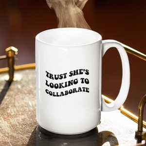 Funny Ceramic Mug for Collaborative Social Media Lovers - Quirky Gift Idea! Content Creator Gifts, Social Media Gift, Influencer Gift,