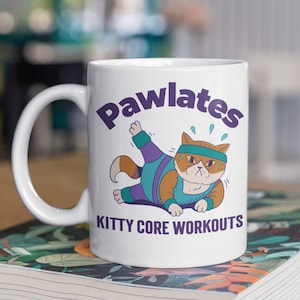 Funny Gym Mug, Workout Mug, Workout Gift, Fitness Coffee Mug, Cat Mug,  Fitness Gym Gift, Gym Gag Gift, Cat Mom Dad Gift, Lazy Cat Gifts