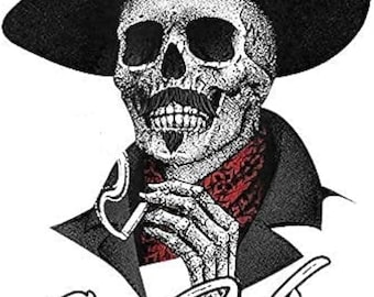 Doc Holiday “Say When” Skull Sticker, 2 Pack Western Decal