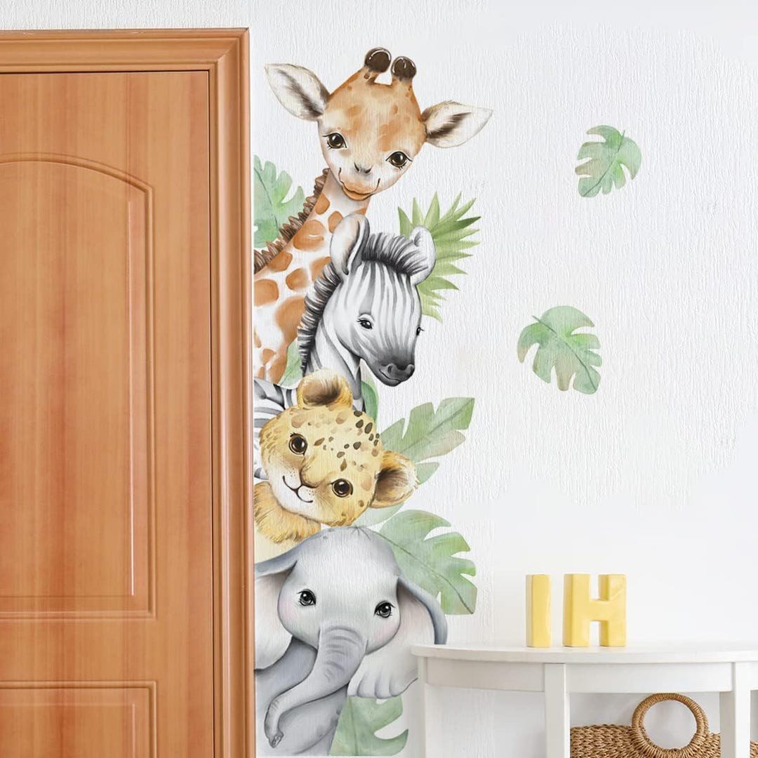Watercolor Jungle Animal Wall Decals | Safari Nursery Wall Stickers for ...