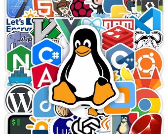 50PCS Programming Stickers JS Docker HTML Hacker Vinyl Decals for Laptop Phone Luggage Waterproof