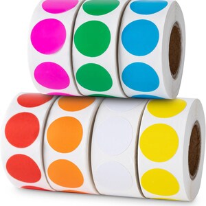 3500 Colored Dot Stickers, 7 Color Round Coding Labels, 3/4 Inch Organization Circles