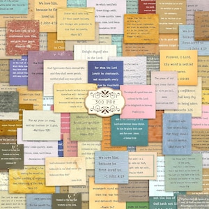 300PCS Vintage Bible Verse Stickers, Typewriter Christian Decals
