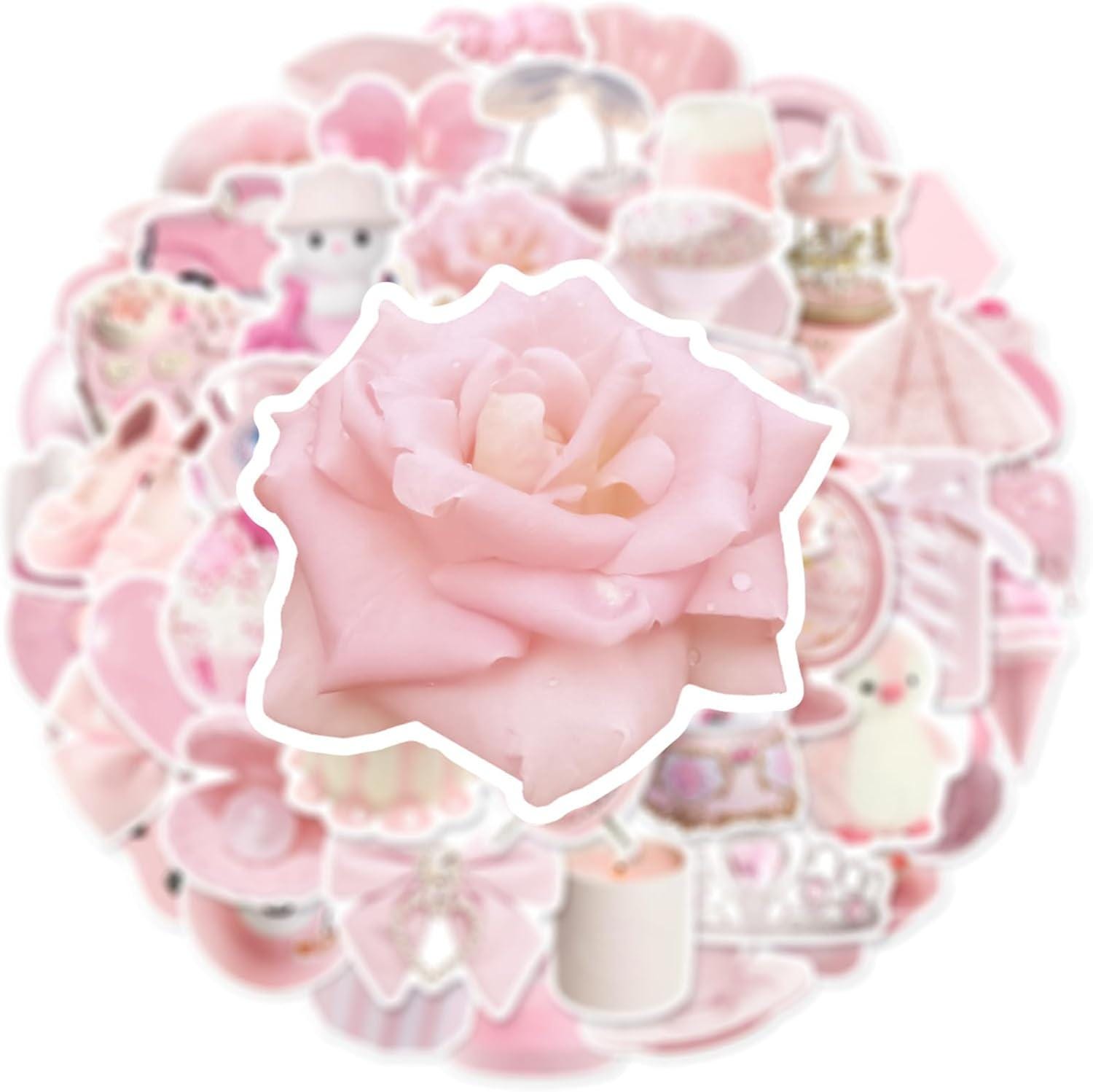 50-piece Pink Vinyl Stickers – Waterproof Decals for Laptops, Water ...