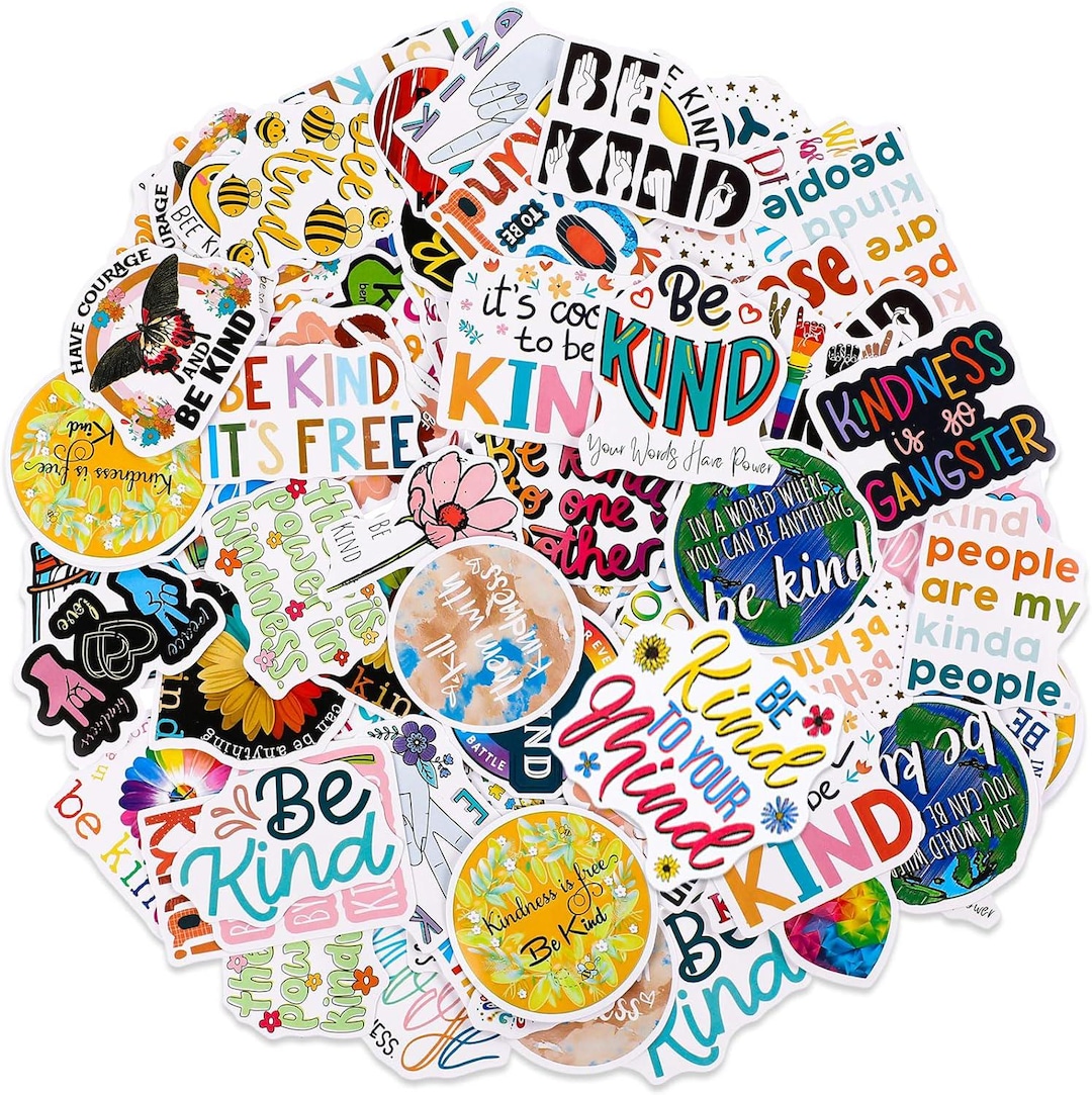 Sticker Sincerely 100PCS Inspirational Kindness Stickers | Waterproof Vinyl Decals (100 ...