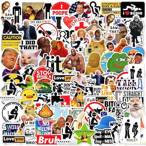 105pcs Funny Stickers for Adults, Prank Meme (Dirty), For Bumper, Light Switch, Water Bottles, Hard Hats, Laptops, Vinyl Waterproof Decals