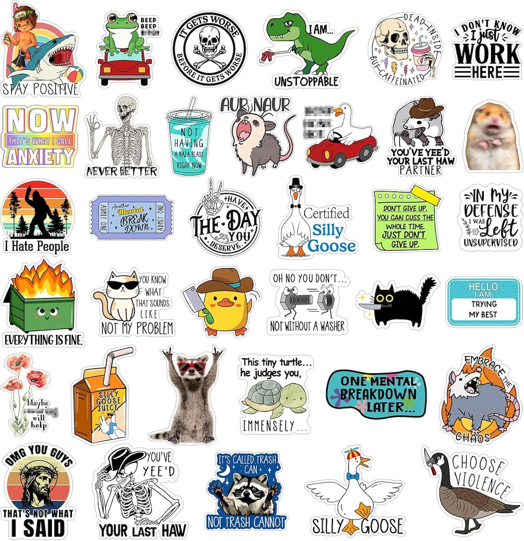 Stickers Humor Roto 400PCS Funny Sarcastic Meme Stickers | Waterproof Vinyl Decals for ...