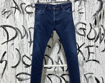 Diesel Sleenker Slim-Skinny Stretch Jeans Mens Blue Size 34x33 Cotton