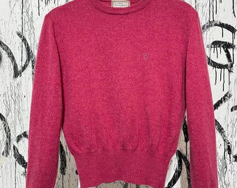 Klasyczny sweter Thomas Burberry z okrągłym dekoltem damski z wełny jagnięcej w kolorze różowym, rozmiar S 317