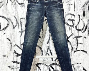 Diesel Gracey Azul Oscuro W26 L30 Super Slim Sknny Low Waists Mujer Desgastado