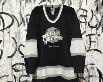 Planet Hollywood Vintage New Orleans Longsleeve Jersey Large Black/White 1991 years 005
