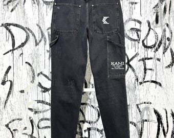 メンズ 90s Karl kani ブラックデニム 極太 W38 L34