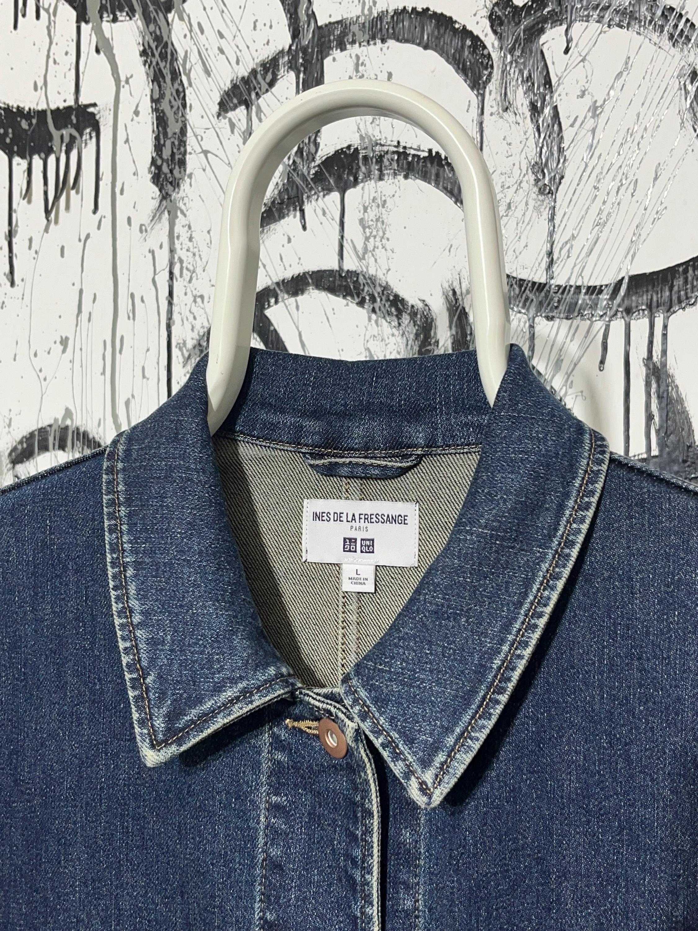 NWT Uniqlo X Ines De La Fressange Paris Blue Cotton Women Denim