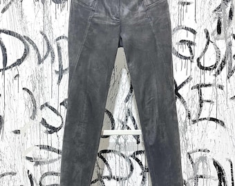 Pantalones de gamuza para mujer Riani, gris oscuro, talla UE 40/EE. UU. 10, bolsillos de poliéster.