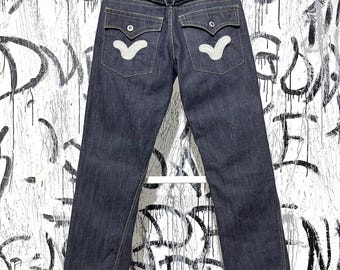 Vaqueros Voi Marco Loose Dark Blue Wash para hombre, talla 32R, algodón, estilo Evisu