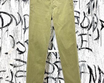 Pantalones de pana vintage Polo Ralph Lauren para hombre, talla 34x34, verde caqui, años 90