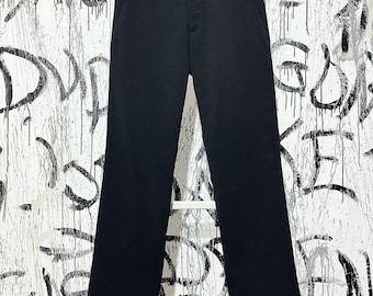Pantalón vintage Dirk Bikkembergs, negro, clásico, para hombre, talla 48, de lana italiana.