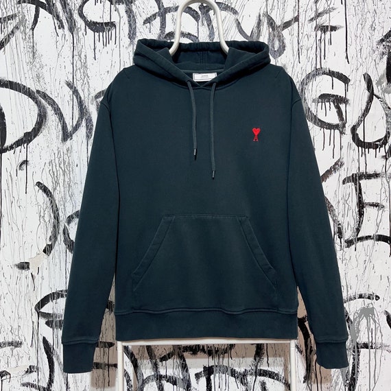 【送料&関税込】Ami Alexandre Mattiussi Logo Brown Hoodie Ami Alexandre Mattiussi Pullover Hoodie Mens Boxy Heart Dark