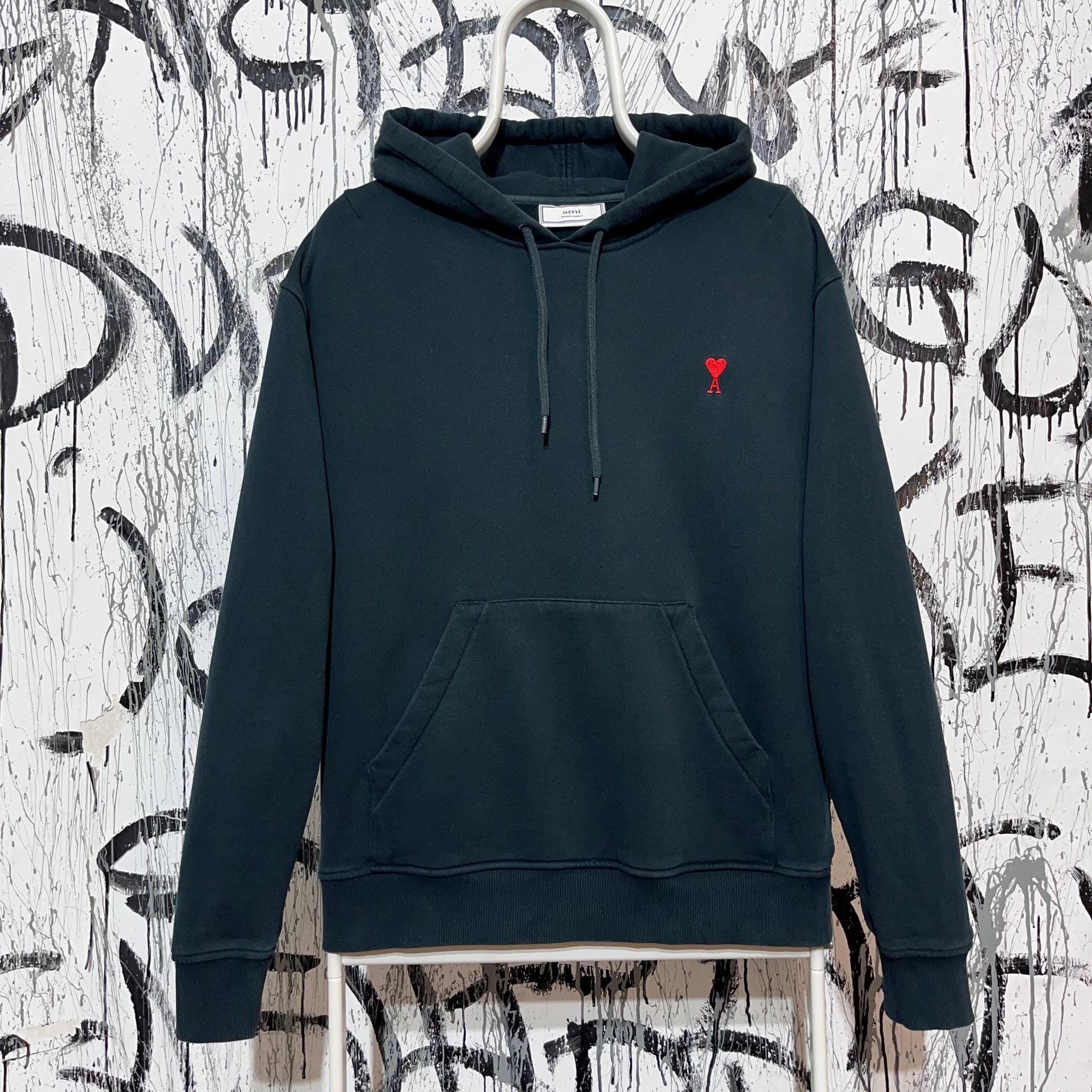 Ami Alexandre Mattiussi Pullover Hoodie Mens Boxy Heart Dark
