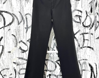 Pantalones de vestir vintage Prada para mujer, talla 42, negros, de acetato y nailon, con bolsillos, Italia