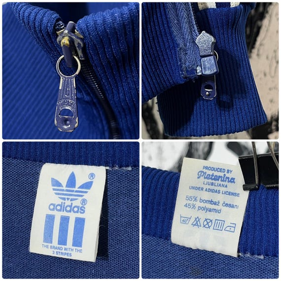 Vintage 80s Adidas Full Zip Track Jacket Womens Yugoslavia Blue