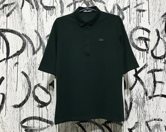 Polo Shirt Lacoste Collared Short Sleeve Womens Dark Green Size 42 Casual Sleeve